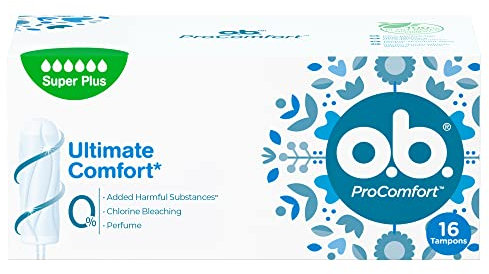 O.B. Procomfort Tamponi Ultimate Comfort, 16 tamponi Super Plus per un flusso moderato, ideali per i principianti