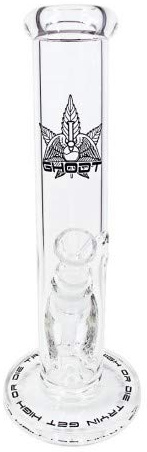 GHODT Bong Glas mit Stecksystem | 30cm Höhe | 45mm Durchmesser | 5mm Glas | Kickloch | Mundstück abgewinkelt