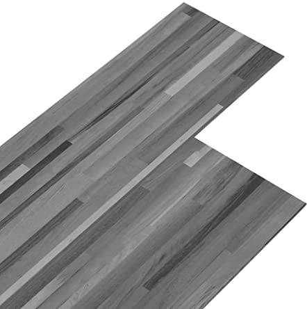vidaXL Lamas para Suelo Baldosa Azulejo Salón Antiestático Ignífugo Impermeable Antideslizante Autoadhesivas de PVC Gris a Rayas 5,02 m² 2 mm