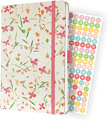 SIGEL J3307 Wochenkalender Jolie 2023 - Bloom Pink - ca. A5 - weiß, pink - Hardcover - Gummiband, Stiftschlaufe, Einstecktasche - 174 Seiten - FSC-zertifiziert - Terminplaner