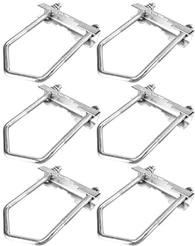 Tornillos en U M6 Perno en U,Guador Galvanizado U Perno M6 100 * 50mm U Tornillos con Tuercas y Placa Perno en U en Angulo Recto Perno Cuadrado Tarjeta de Tubo en U 6pcs