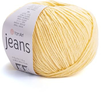 YarnArt Jeans Sport Pelote de fil à tricoter 55 % coton, 45 % acrylique, 1 écheveau/pelote de 50 g, 174 m de fil de coton doux amigurumi (88)