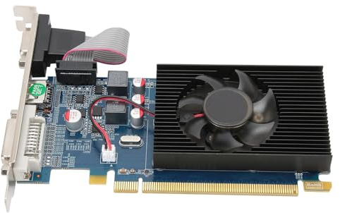 Akozon HD6450 Grafikkarte, 2G 64bit DDR3 Graphics PCI Express 3.0 Computer Graphics Desktop Desktop Zubehör Geräuscharm mit Steckplatz für