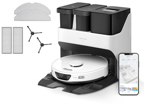 Roborock S7 MAX Ultra Robot Aspirador con Accesorios, 5500 Pa, Autosecado, Lavado de Mopa, Rellenado, Vaciado, Autolimpieza de Muelle, Evitación de Obstáculos