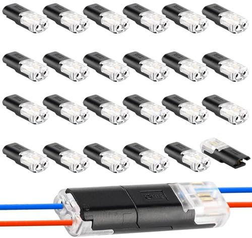 24 Stück wasserdichter Kabelverbinder, 18-24 AWG Schnellspleißkabelstecker, Auto-Stecker