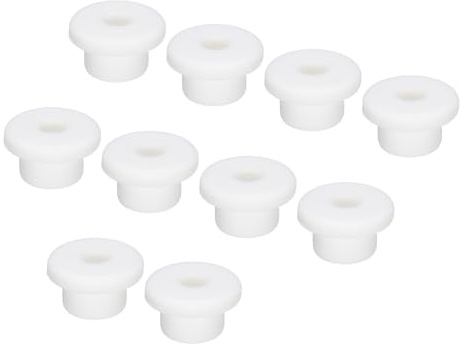 sourcing map 10Pcs T Type Rubber Grommet Mount Dia 16mm (23x7x13mm) Seal Protection Flexible Hole Plugs for Cable Pipe White