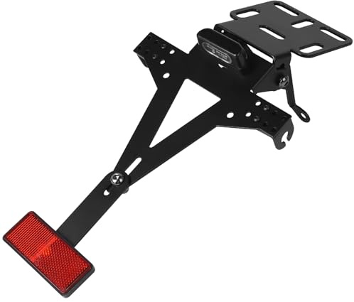 DBREAKS Motorrad Kennzeichenhalter Verstellbar Reflektor Beleuchtung | Kompatibel mit den meisten gängigen Motorradmodellen, verstellbar, mit Reflektor und Kennzeichenbeleuchtung