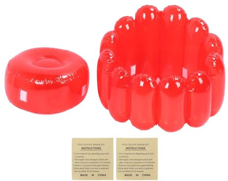 Cuifati Aufblasbarer Sofa-Stuhl, Transparenter Aufblasbarer Couch-Stuhl, Aufblasbarer Couch-Sitzsack, Fauler Sofa-Stuhl für Zuhause, Wohnzimmer, Schlafzimmer, Lässige Outdoor-Möbel, (Rot)