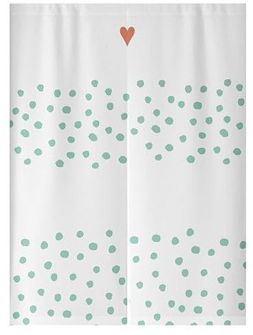 Küchenvorhänge Gras Green Heart Scheibengardinen Polyester Vorhänge Kurz Waschbar Raumteiler Vorhang Türvorhang Langlebig Küchenvorhang Kurze Gardinen Verdickung Tür Vorhang 80x140cm