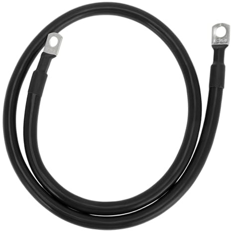VekAuto 1 Pc Battery Inverter Cable 2 AWG Gauge 3FT 5/16 Lug Battery Cable Universal for Car Vehicle Boat RV Solar Tinned Copper Black