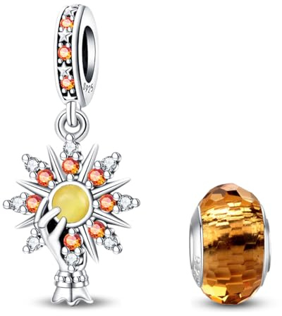 HappyStar Argent 925 Sterling Rose Fleur Charme Carte Tarot Pendentif Bead Charms femme pour fit Pandora Bracelets Européens Colliers Bijoux Saint-Valentin Cadeau