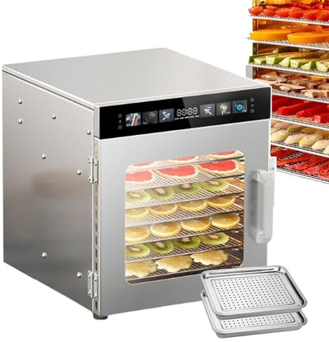 QUSYZD Essiccatori per Alimenti + 2 Fogli di tè, essiccatore Elettrico per Frutta e Carne con temporizzazione 24 Ore su 24 e Controllo della Temperatura da 30 a 90 ℃, essiccatore per Alimenti,