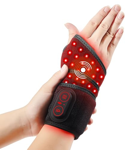Cordless Wrist Hand Heating Pad Massage for Carpal Tunnel with 3000mAh Battery,Hand Arthritis,Wrist Pain Relief,Heat Wrap Pad,Vibration and Adjustable Heat Settings