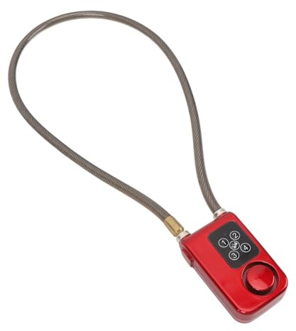 POENVFPO Volumen con una Alarma de Llave de Vibración Alta sin Botones de Bloqueo de Motocicletas de la Contraseña Digital con un Diseño Severo, Ideal para Motocicletas, Rojo