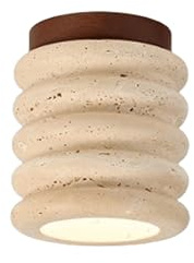 AWEITG Lampada da soffitto in travertino giallo naturale - Lampada da soffitto a filo in pietra nordica for isola cucina e ingresso - Stile giapponese Wabi-Sabi