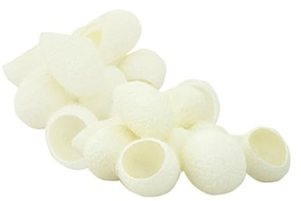 Gesichtsreinigung Seidenraupen Kugeln 200 Stück aus Seide für Hautpflege | Weiß, Wiederverwendbar, Peeling für Augenpartie und Lippen, Naturseidenkugel in 2 Packungen