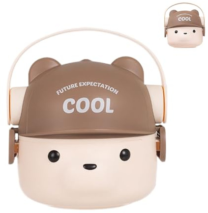 Portapranzo Per Bambini - Contenitore bentto A Forma Di Orsetto carinos, Organizer Portatile Per Alimenti, ciotolla Per Snack A Tenuta Stagna, Set Di Stoviglie Durevoli | Comoda Scatola Di Controllo