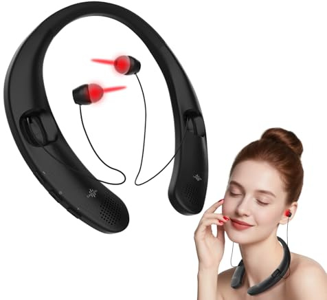 Red Light Therapy for Ears, Wireless Rechargeable Ear Wellness Device, Upgrade Ear Red Light Therapy Device, Neck-Hanging Design, with 3 Pairs of Silicone Ear Tips