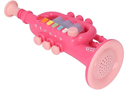 DAN&DRE Dynamic Light Up Horn-leksak med Snodd, Realistisk Simuleringsdesign, Spelset för Musikinstrument, Perfekt Rolig Present för Barn Från 3 år och Uppåt (Rosa)