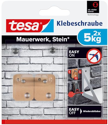 Tornillo adhesivo rectangular tesa ladrillo y piedra 5 kg, 2 piezas