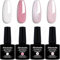 Allenbelle Vernis Semi Permanent Vernis à ongle UV LED Gel Nail Polish Varnish Nail Art Soak Off Manucure(7.3ml/pc Lot de 4) (004)