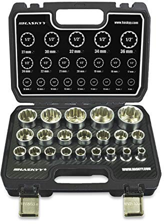 HASKYY® Cassetta con set di chiavi a bussola, 8 – 36 mm