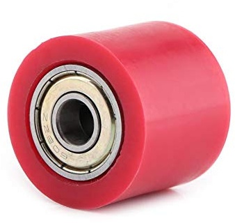 Qiilu tensor de cadena de motocicleta, 8 mm rodillo de cadena tensor, cadena de accionamiento polea rodillo deslizante tensor rueda guía para bicicleta de calle moto ATV(rojo)