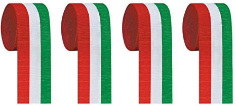 Beistle S22391RWGAZ4 Crêpière Papier Rouge/Blanc/Vert