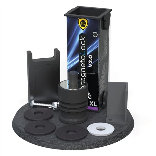 Bloqueo de Seguridad para Ventanas y Puertas correderas. Bloqueo con Ventana Cerrada y Abierta. Ajustable posición de ventilación para Seguridad niños, bebé y Mascotas.Magnetolock V2.0 (Negro).