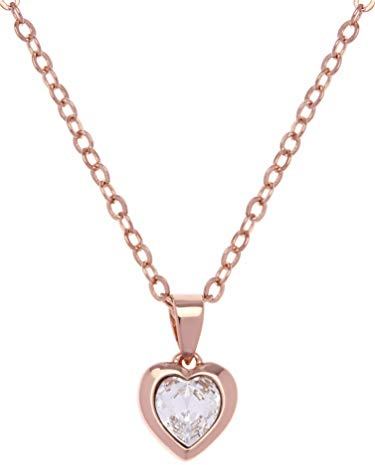 Ted Baker Hannela Crystal Heart Pendant Necklace For Women (Rose Gold/Crystal)