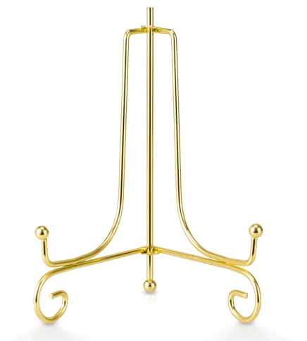 Tincogo Gold Metall Tellerständer Tellerhalter Eisen Staffelei Display Ständer für Schüssel Teller Kunst Foto Bilderrahmen (6 Zoll)