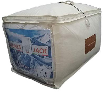 Edredón/Relleno 4 Estaciones Duo nórdico natural de plumón de ganso 100%, blanco Siberiano Anti Acaros–Grado de cal.3+2, 250x220cm-Cama 160/180
