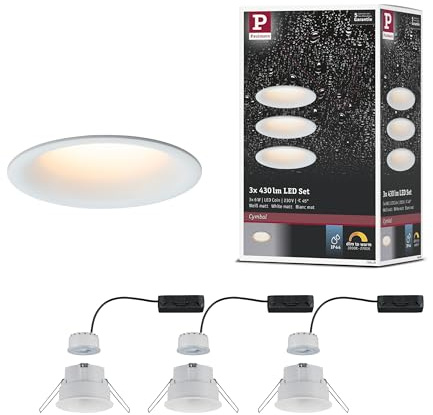 Paulmann 93419 Einbauleuchte LED Cymbal 3x6,5W Weiß matt blendfrei dimmbar
