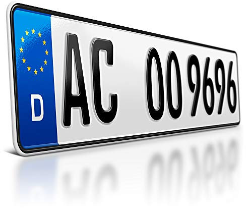 schildEVO 1 Kfz Kennzeichen | 520 x 110 mm | DIN-Zertifiziert – individuelles EU Wunschkennzeichen | PKW Nummernschild | Autokennzeichen | Auto-Schild | Fahrradträger & Anhänger | DHL-Versand