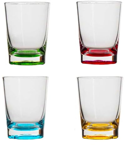 Lily's Home 1.5 oz Shot Glasses Sets with Heavy Base, Premium Clear Shatterproof Reusable Cups, Perfect for Any Liquor, Jello Shots, Condiments, Tasting, Sauce, Dipping and Food Sampling (Multi Color)