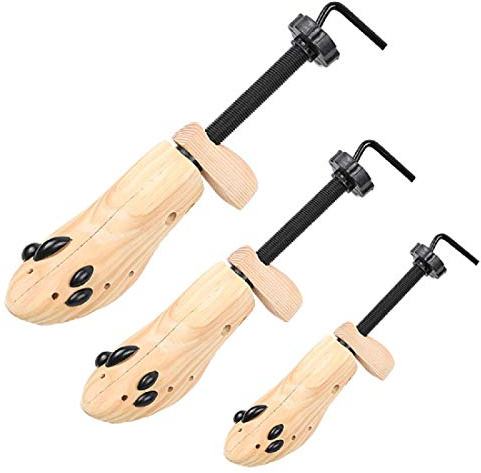 2-Way Expander Wooden Shoe Stretcher Kit Shoe Tree Shoe Last for Stretching Length and Width for Women and Men - 1 Pair S