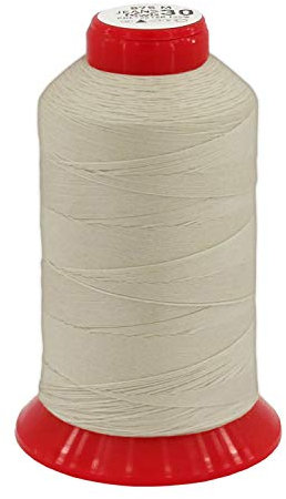 Jeansgarn Nähgarn Sattlergarn Ledergarn Steppgarn Knopfl, Stärke 30, 875 Meter (Creme)