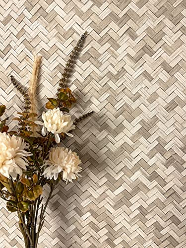 Newroom Vliestapete Beige Grau Rattanoptik Mustertapete