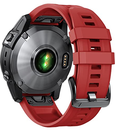 NotoCity ersättningsarmband kompatibelt med Fenix 7S armband, 20 mm Quick Release silikonrem, för Fenix 6s/5s, Garmin Fenix 5s Plus/6s Pro/Instinct 2s armband, rött
