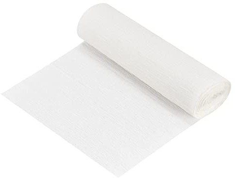 sourcing map Krepppapier 15 x 250 cm Crepe Paper Kräuselpapier Seidenpapier Floristenkrepp Schulpapier Kreppband Papier zum Basteln Dekoration Geschenk Verpackung Blumen, Weiß