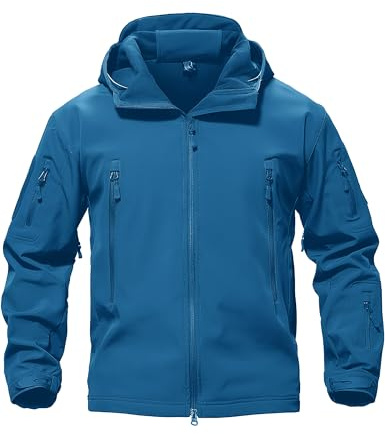 MAGCOMSEN Waterproof Jackets Mens Winter Military Hooded Jacket for Men Windbreakers Softshell Jacket Men Tactical Combat Jackets and Coats for Men Skiing Snowboard Full Zip