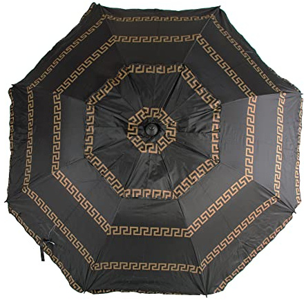 CREVICOSTA QUALITY MARK MARCAS DE CALIDAD - Sombrilla 220 cm con Espiral y Poste de Recorrido Total. Protección total contra los Rayos UV. 8 Varillas