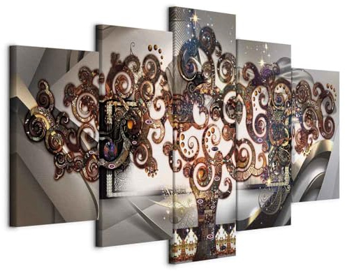 murando - Quadri Moderni per Soggiorno, Astratto, 200x100 cm | Chiodi Inclusi, 5 Pezzi, Quadro Moderno, Pannelli Decorativi per Pareti, Decorazione da Parete, Resistenti Allo Sbiadimento
