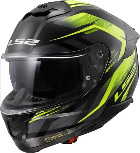 LS2, Integralhelme motorrad STREAM II Fury black H-V yellow, XXL
