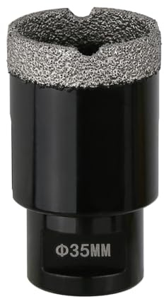 Vearter 35mm Trocken Diamant Kernbohrer, M14 Gewindeanschluss Vakuumgelötete Lochsäge für Mauerwerk, Diamantbohrkrone für Fliesen, Marmor, Granit, Porzellan, Beton und Quarzstein