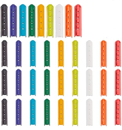 PH PandaHall 36 Stück Spitzenköpfe Schnürsenkelkopf Kordelenden 9 Farben Halbsäulen Legierungssäulenschnur Endkappe Für Turnschuhe Segeltuch Hoodies Strandhosen DIY Reparatur 23x5mm