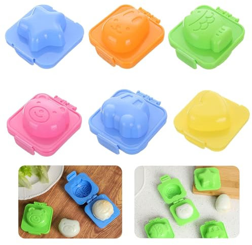 DYTHHN 6Pcs Boil Egg Mold Plastic Cute Eggs Mould Kitchen Sushi Rice Eggs Mold Animals Design Egg DIY Mould Gadgets Tool for Home Kitchen Schools