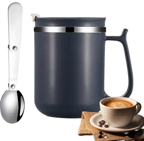 HUNYA Taza aislada de Acero Inoxidable con asa,Taza de café térmica de Acero Inoxidable de 500 ml - Taza de café de Viaje para Bebidas Calientes, Uso Interior y Exterior, Vida Diaria, Viajes, Lugar