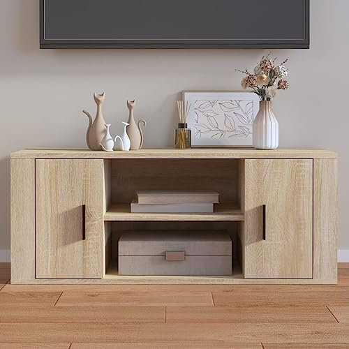THOYTOUI TV-Schrank, Kommoden TV Schrank TV unterschrank TV Bänke Mit Stauraum Geeignet für Wohnung Hotel Küche Sonoma-Eiche 100 x 35 x 40 cm Holzwerkstoff