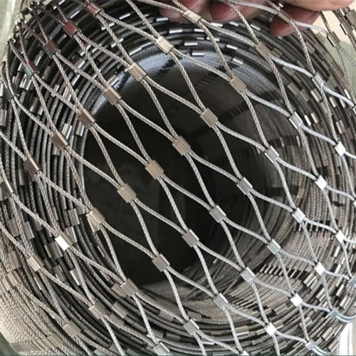 Yoeoefuo Drahtgitter Maschendrahtzaun Maulwurfgitter 1x10m 2x10m 3x10m 304 Edelstahl Seilnetz Anti-fällt Balkon Treppe Geländer Net Schutznetz Schafzaun Hühnerzaun Weidezaun Flexibles Kabelbalustraden